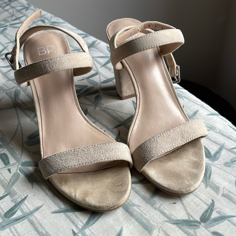 BP Nude Strappy Heels Size 6